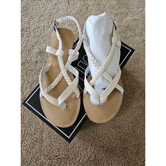 MIA Vaeda Womens Bone Sandal Braided Strappy Size 10 US Off-white NEW $49 - Picture 3 of 8